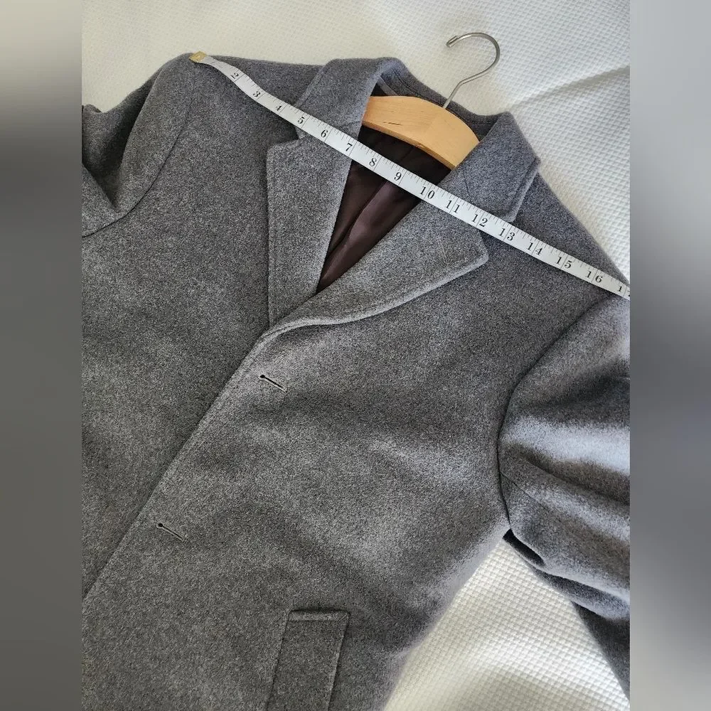 J. Crew Men's Grey Wool CashmereTrench Coat